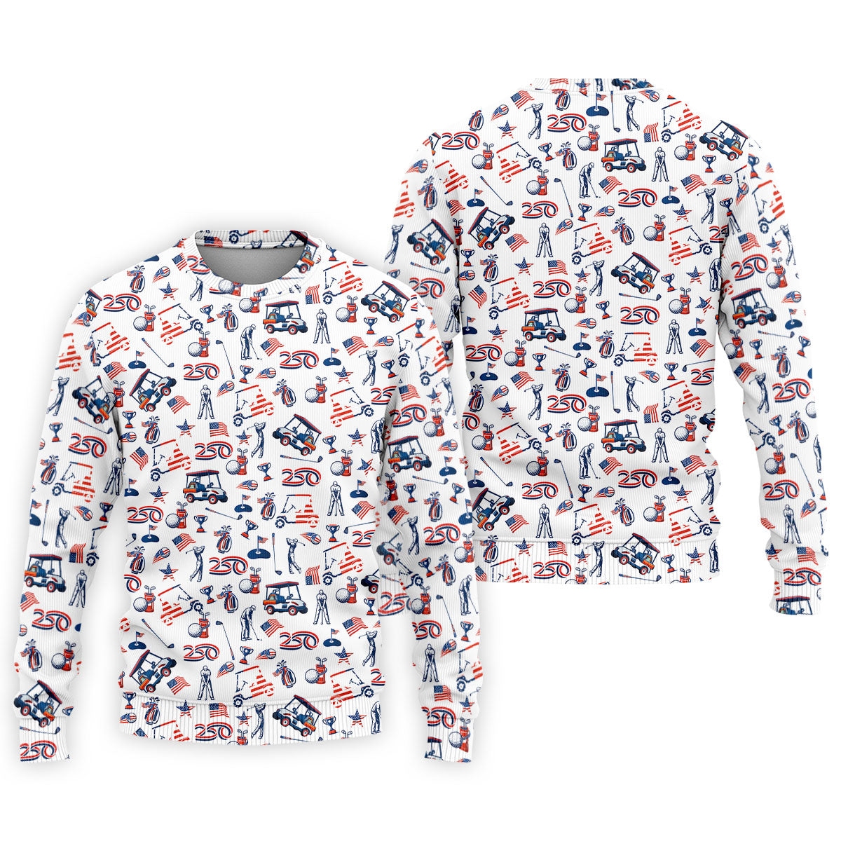 250th Anniversary US Flag Pattern Patriotic Golf Shirt, 4th Of July Golf Shirt Golf Tops For Men, Golf Shirts For Men