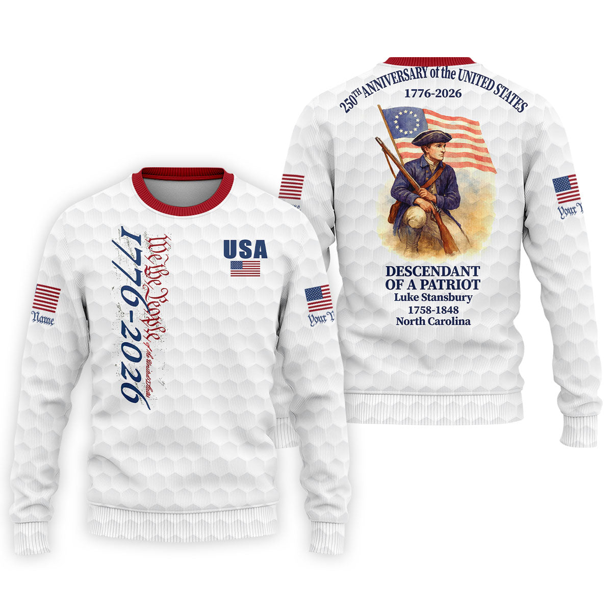 Descendant Of A Patriot Golf Tops For Men, 250 Years of America Golf Shirt, Patriotic Polo ShirtFor Men