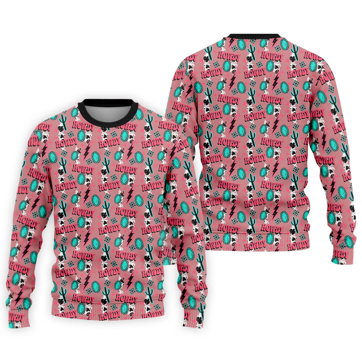 Howdy Pink Lightning Bolts Western Theme Golf Tops For Men, Polo Shirtor Men, Golf Shirts For Men