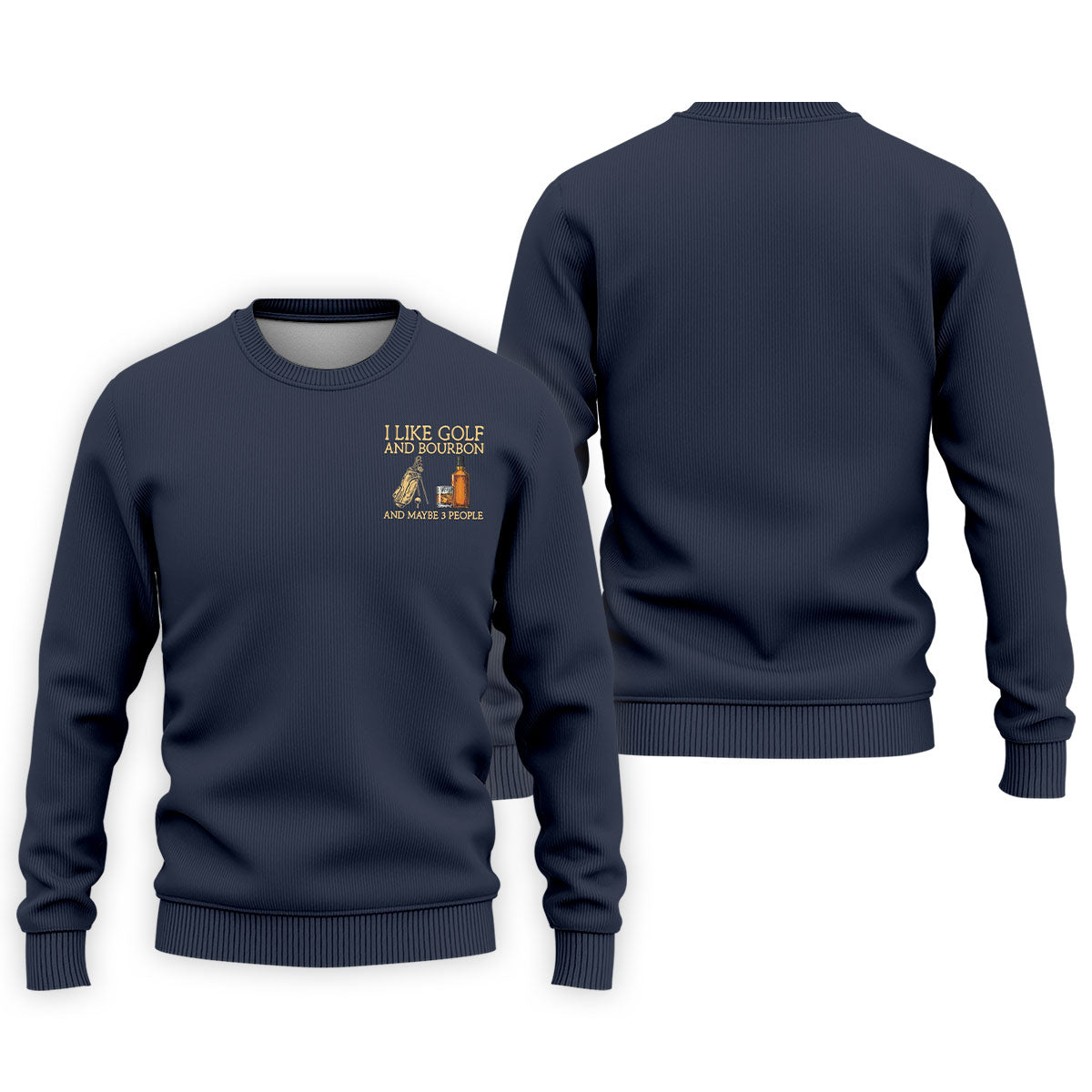 I Like Golf And Bourbon Navy Golf Shirt, Golf And Whiskey Golf Shirts For Men, Men's Funny Golf Shirts