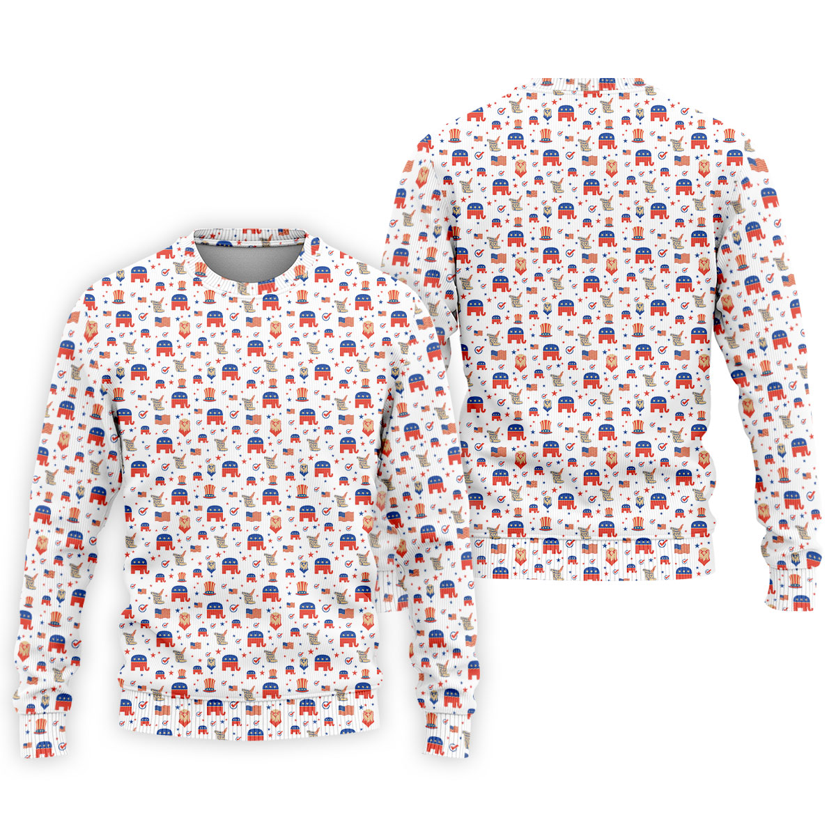 US Bald Eagle Political Elephant 250th Anniversary White Golf Shirt, Patriotic 4th Of July Golf Shirts For Men
