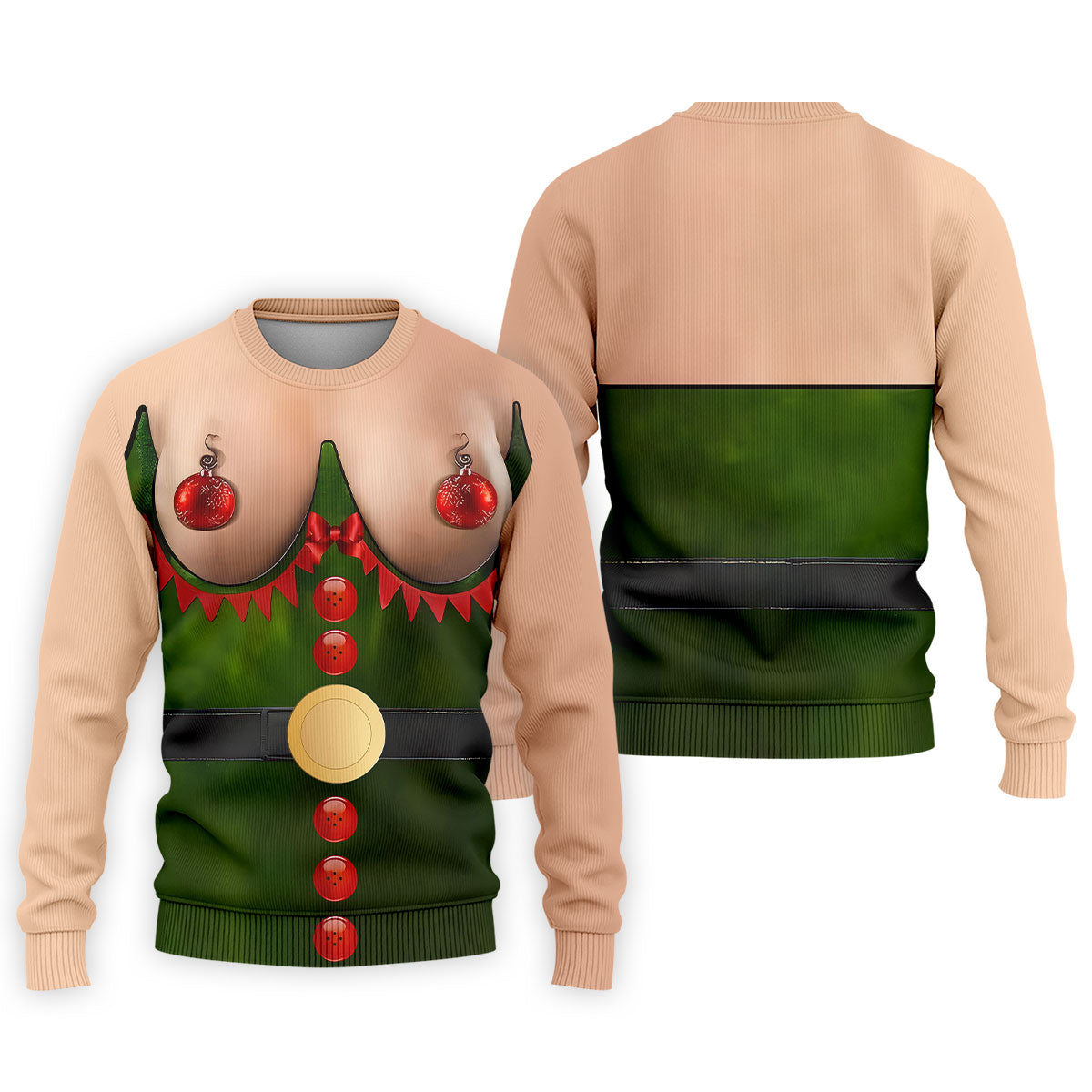 Funny Elf Costume Ornament Christmas Golf Shirt, Ugly Christmas Shirt, Christmas Golf Shirt