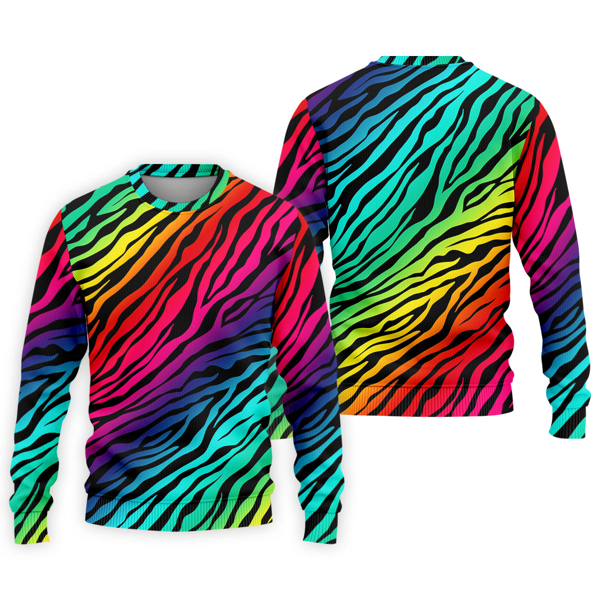 Rainbow Gradient LGBT Support Zebra Pattern Golf Tops For Men, Pride Month Golf Shirts For Men
