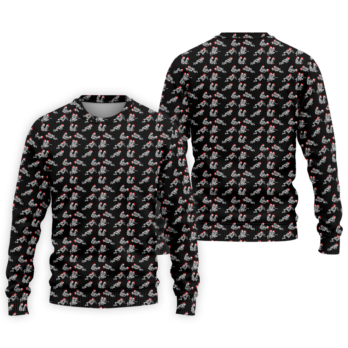 Skeleton Santa Hat Funny Golf Shirt, Fun Golf Shirts For Men, Christmas Golf Shirt, Golf Shirts For Men