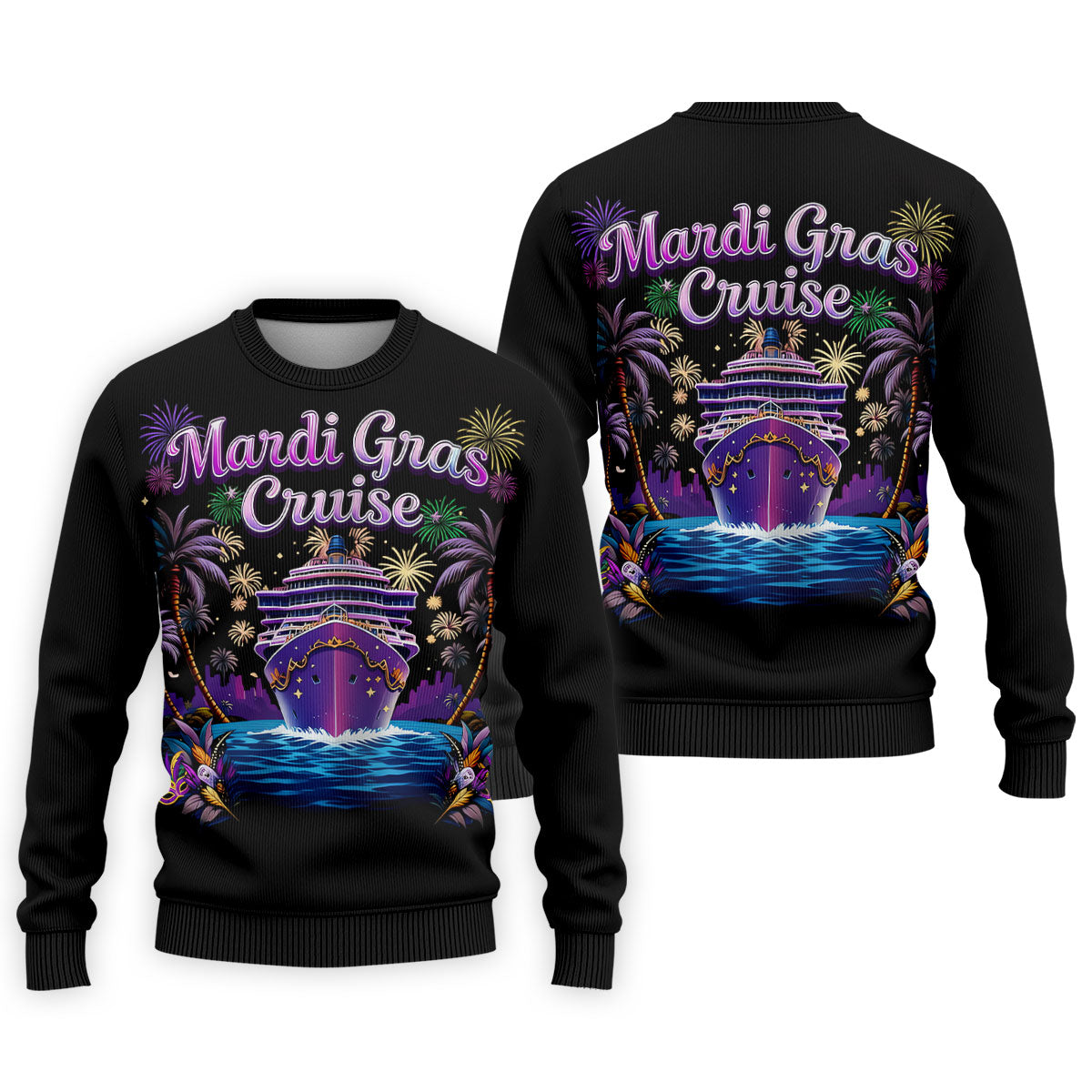 Mardi Gras Cruise Festive Theme Golf Tops For Men, Polo ShirtFor Men, Golf Shirts For Men