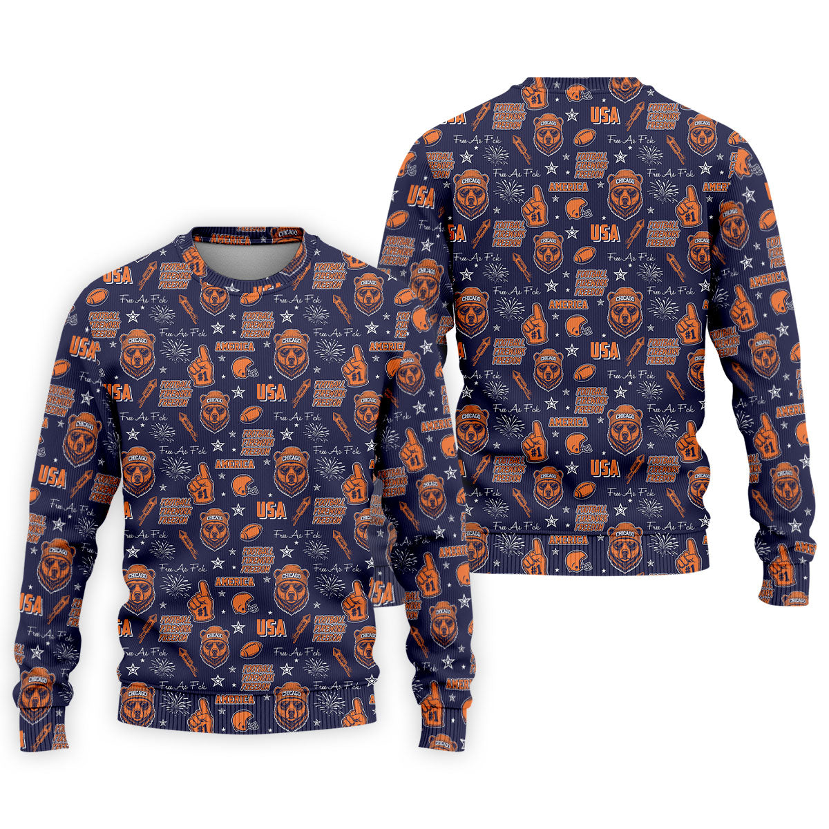 Cool Bear Beanie And Glasses Orange And Navy Blue Sport Polo, American Football League Gift Ideas For Football Fans