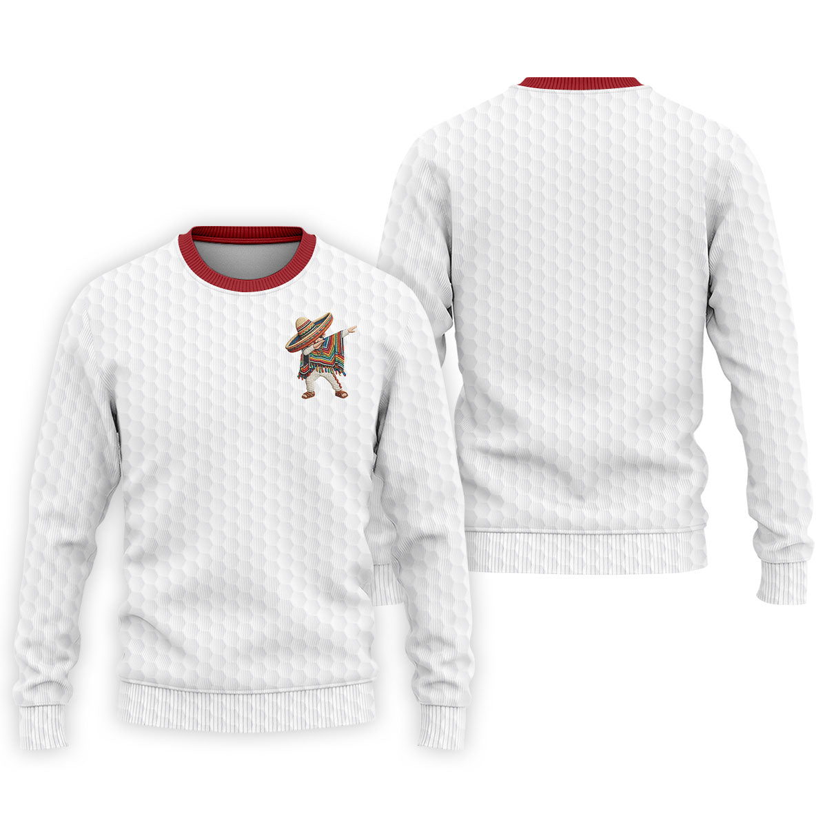 Cinco De Mayo Celebration Golf Ball Pattern White Golf Shirt, Polo Shirtor Men