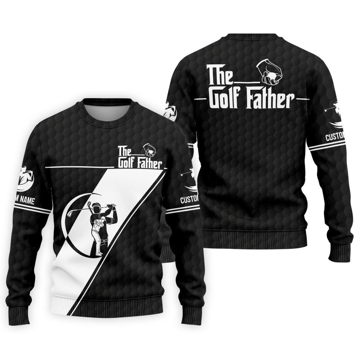 The Golf Father Golf Ball Pattern Father's Day Golf Shirt, Golf Gift For Dad, Polo ShirtFor Men