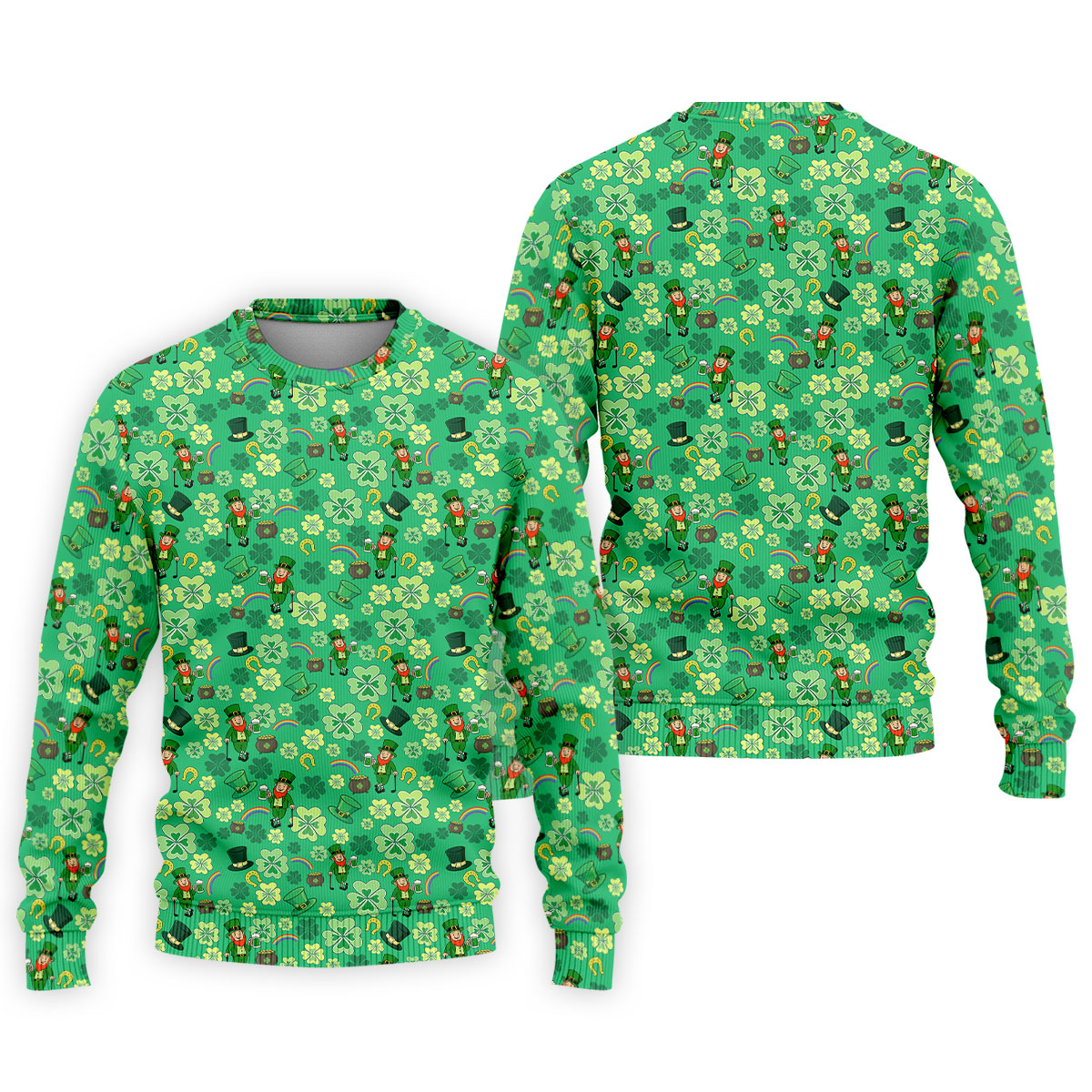 Shamrock St Patrick's Day Light Green Golf Shirt, Polo ShirtFor Men, Golf Shirts For Men, Golfing Apparel