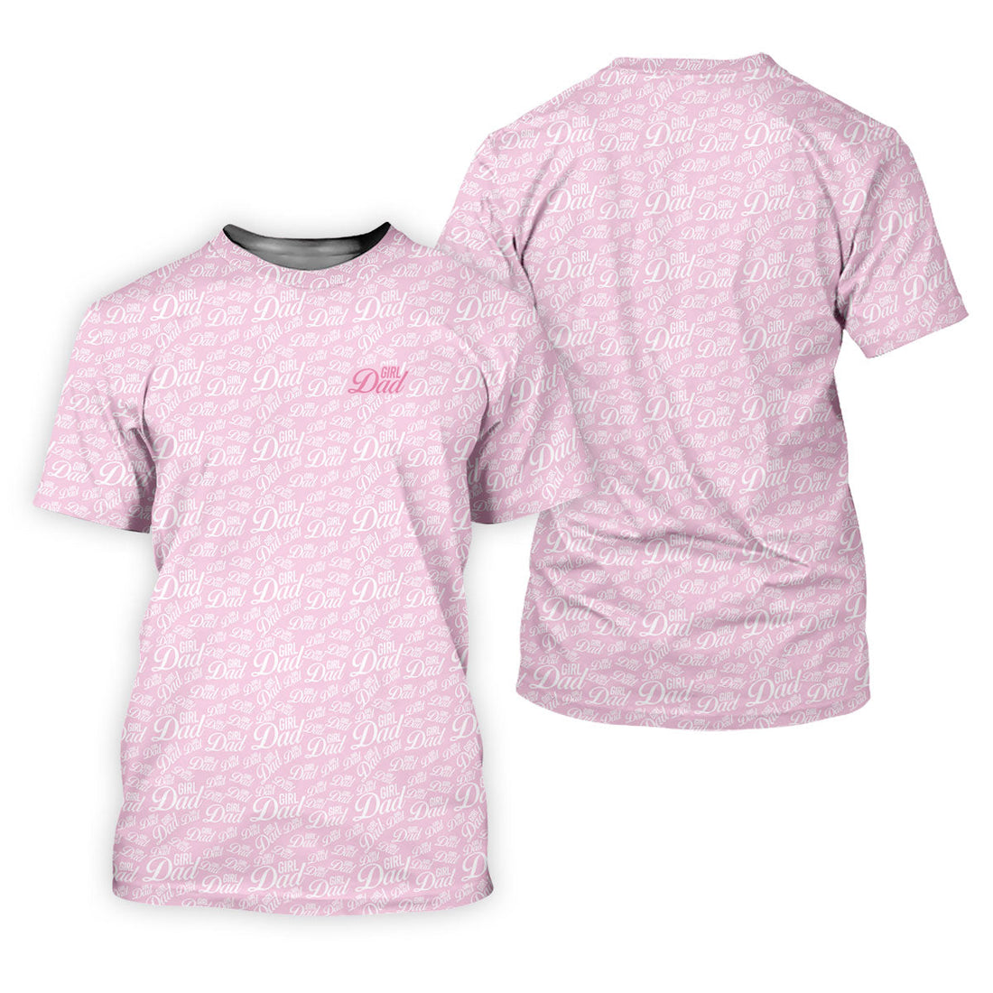 Pink Girl Dad All Over Print Golf Polo Shirt, Golf Polo Shirts For Men, Mens Golf Apparel
