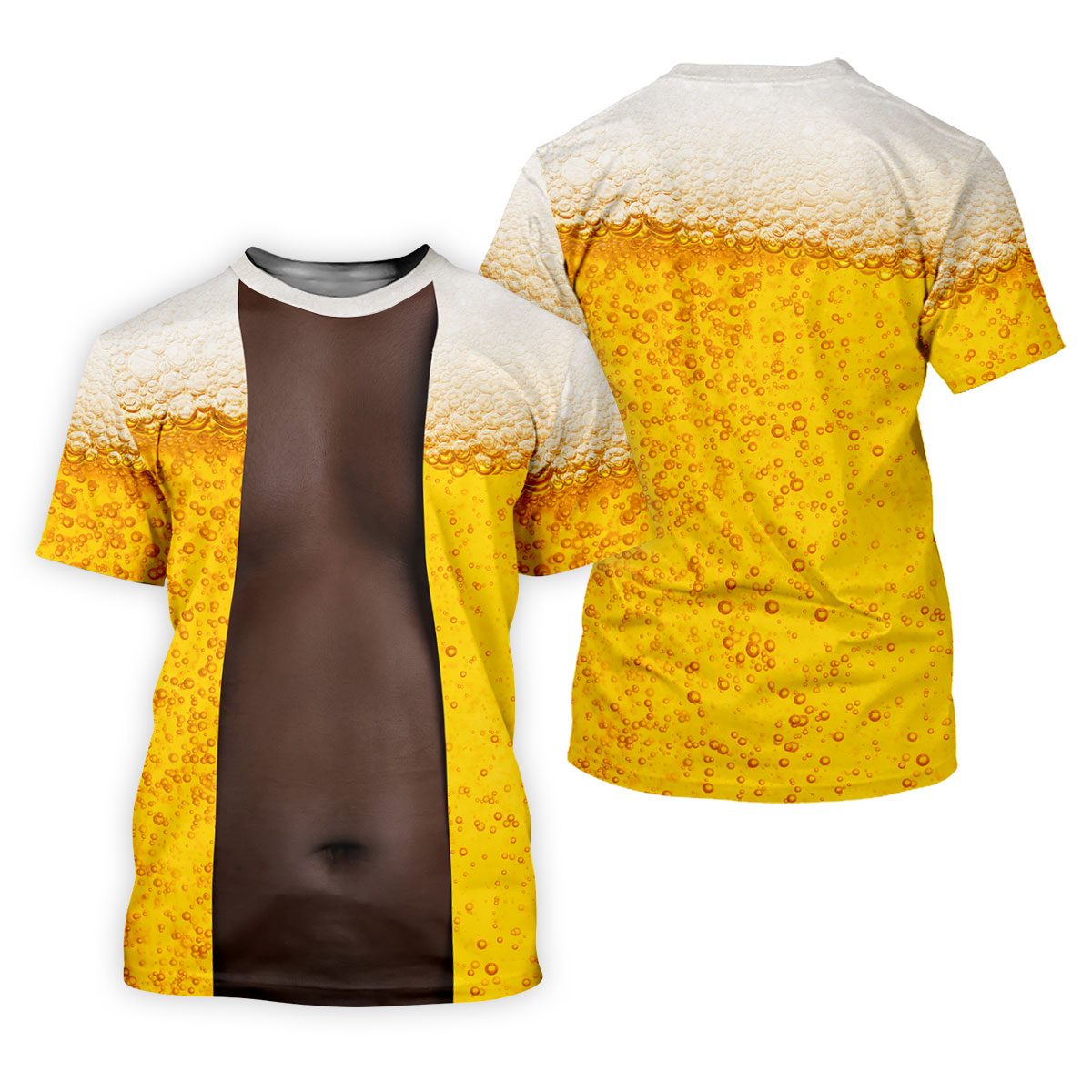 Beer Pint Illusion Pattern Hawaiian Golf Shirt, Golf Shirts For Men, Polo Shirts For Men