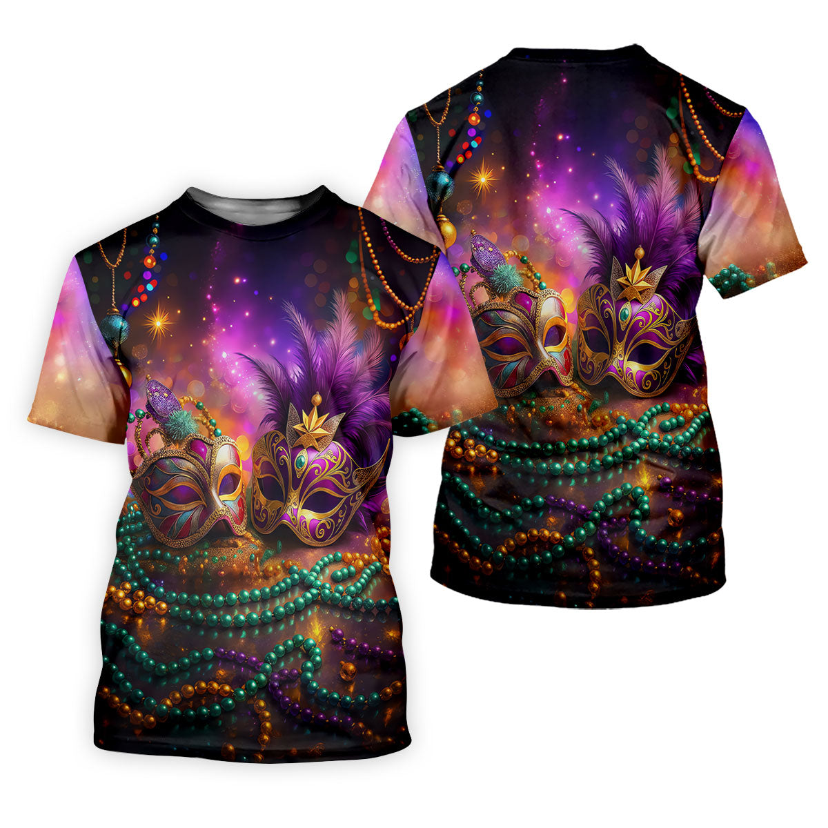 Carnival Mask Beads Chain Bokeh Effect Mardi Gras Golf Shirt, Polo ShirtFor Men, Golf Shirts For Men