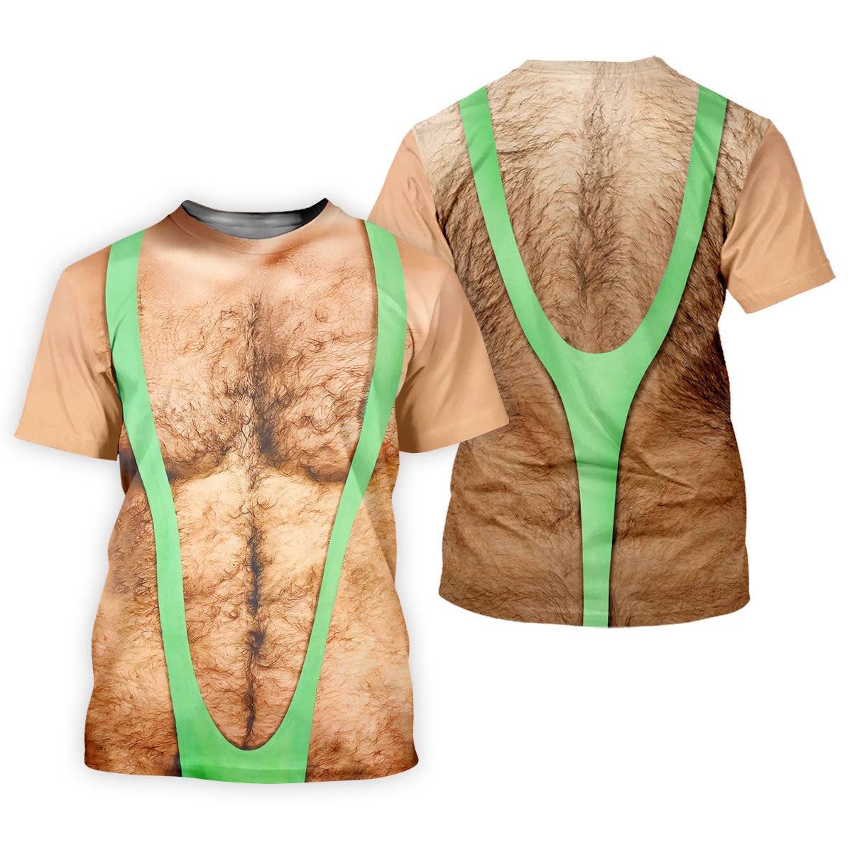 Funny Hairy Chest Illusion Golf Polo Shirt, Women's Golf Tops, Printed Golf Shirt