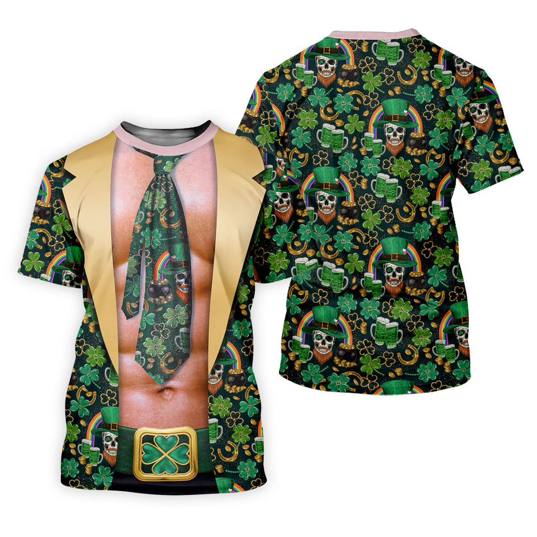 Funny Costume Shamrock St Patrick's Day Golf Shirt, Women's Golf Tops, Ladies Golf Shirts