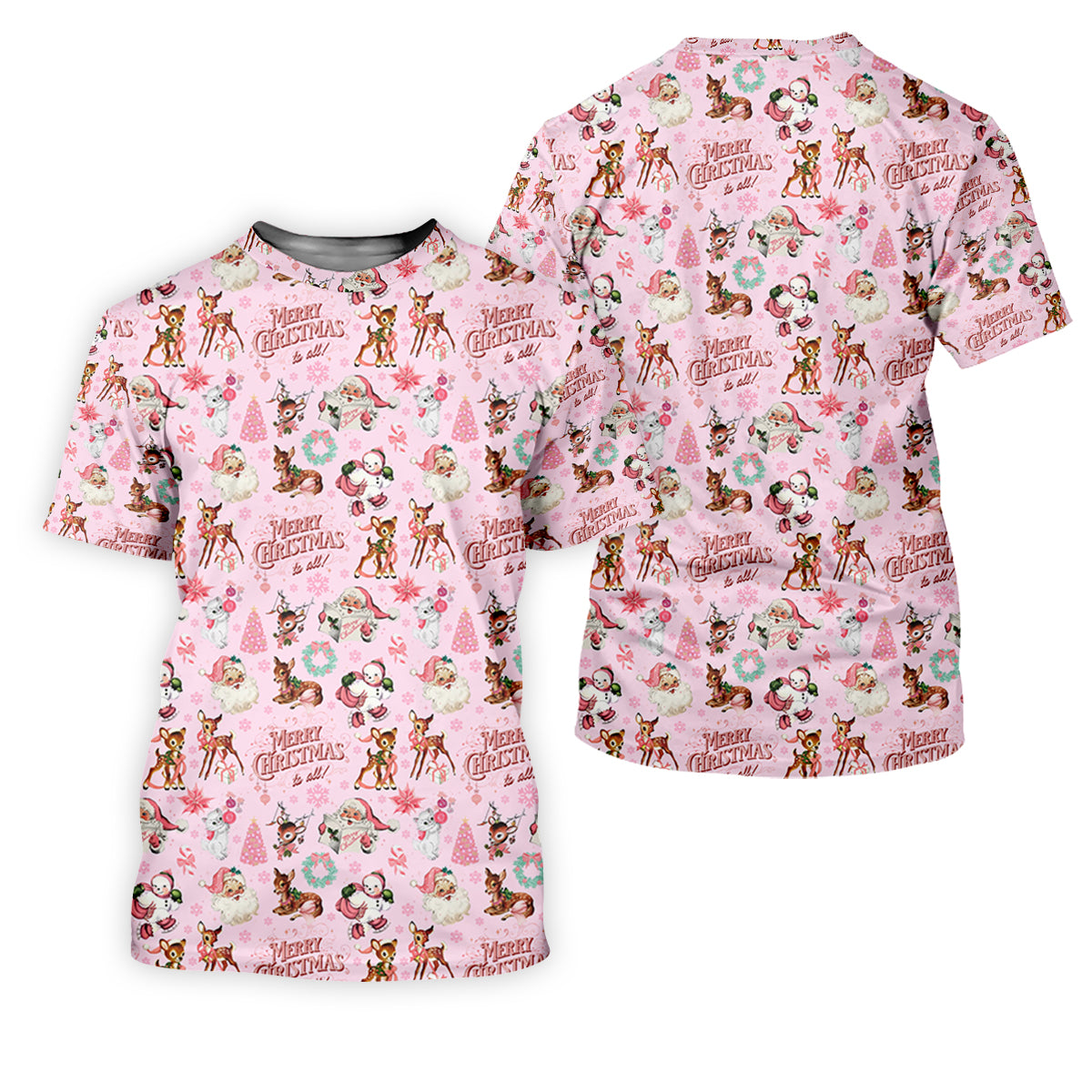 Santa Pink Christmas Golf Tops For Women, Christmas Golf Shirt, Women Golf Apparel