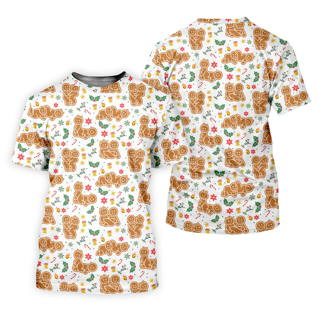 Naughty Gingerbread Christmas Golf Shirt, Funny Position Couple Golf Shirt, Fun Golf Shirts For Men, Christmas Golf Gift