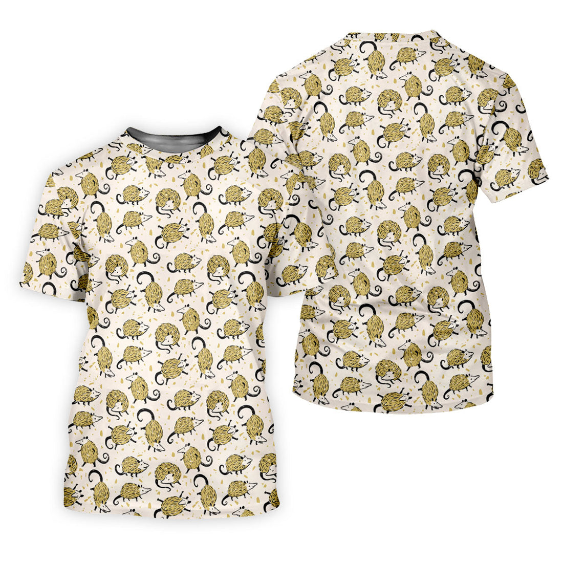 Cute Opossum Seamless Pattern Golf Tops For Men, Cute Golf Outfit, Polo Shirtor Men