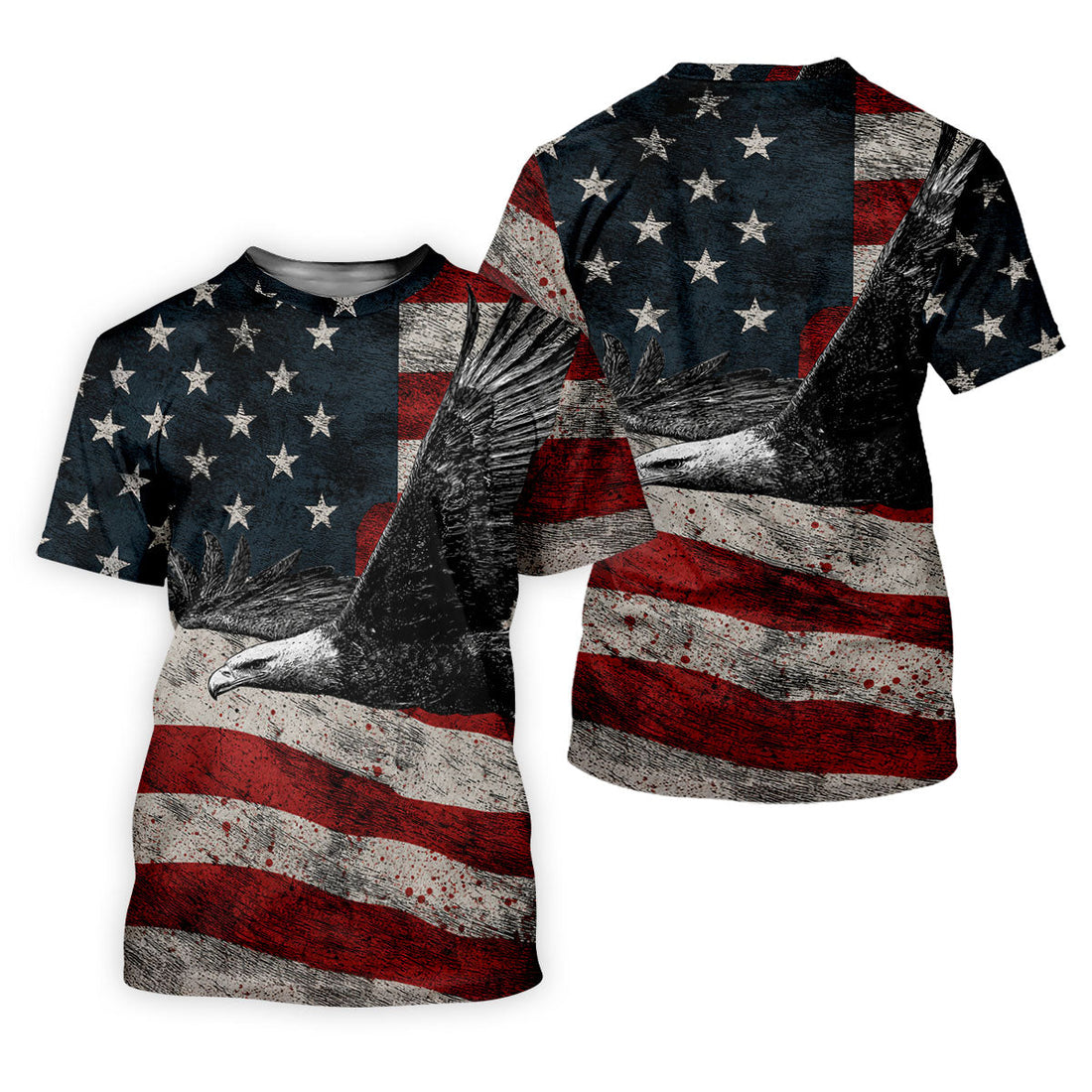 Distressed US Flag And Bald Eagle Patriotic Golf Shirt, 4th Of July 250 Years American Pride Golf Shirts For Men