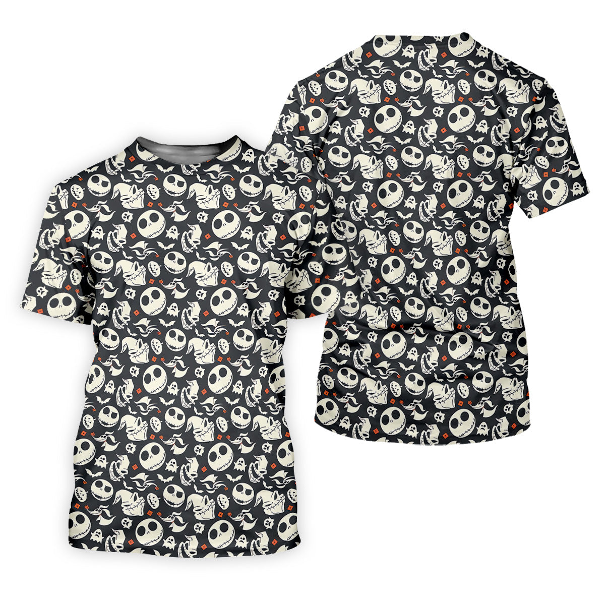 Nightmare Skull Golf Tops For Men, Horror Pattern Polo ShirtFor Men, Halloween Golf Shirt