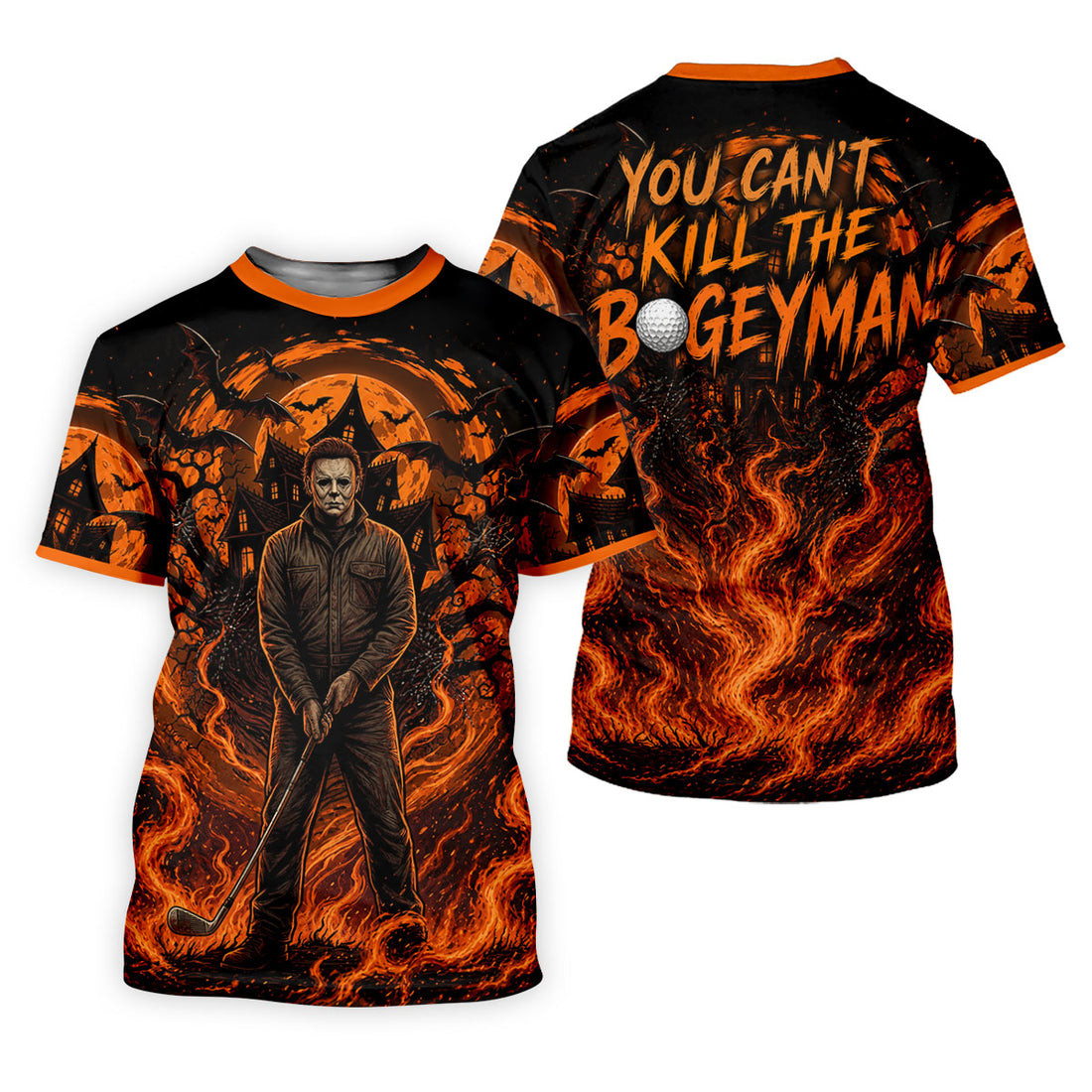 You Can't Kill The Bogeyman Halloween Golf Polo Shirt, Horror Character, Womens Golf Tops