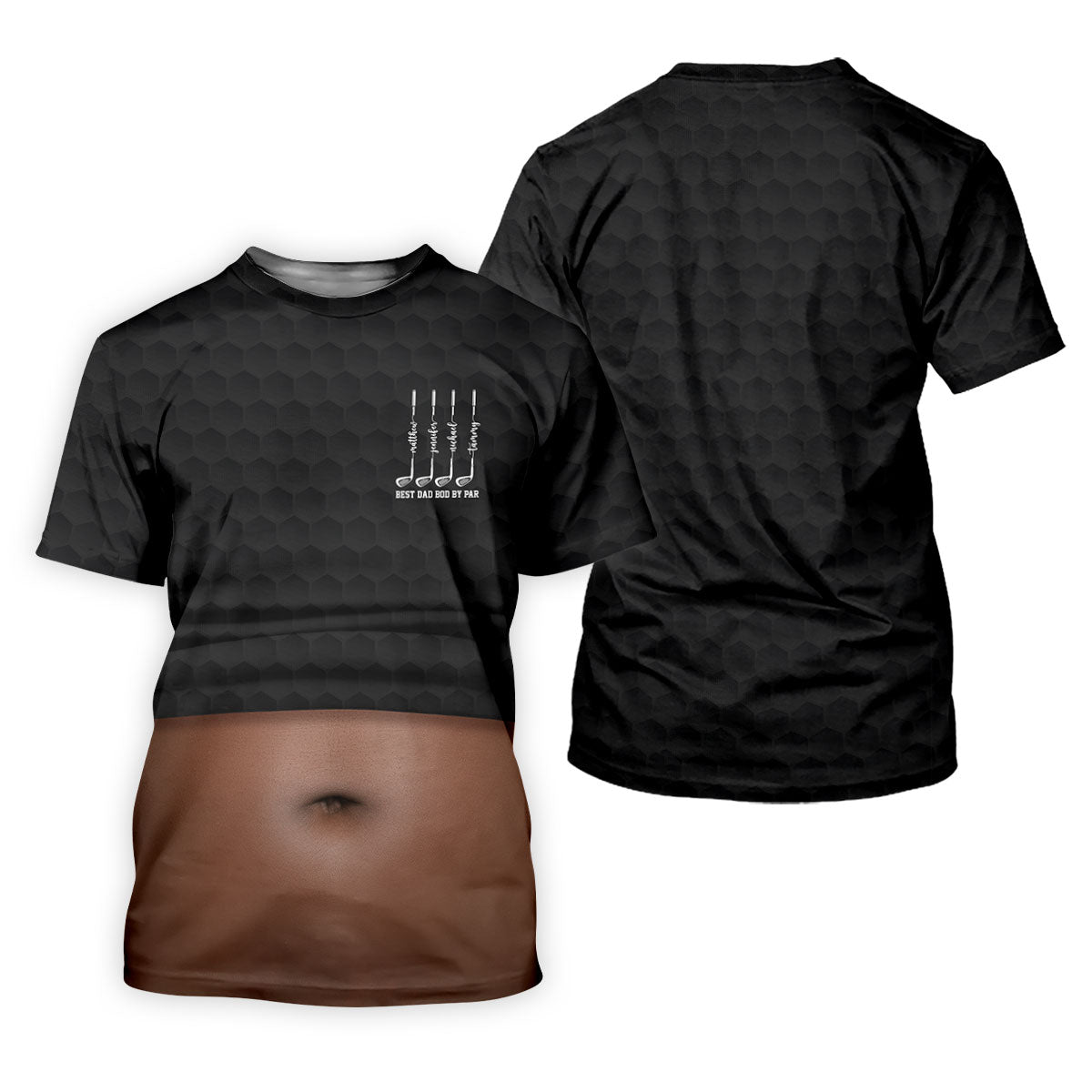 Best Dad Bod By Par Black Men's Funny Golf Polo Shirtr's Day Golf Shirt, Golf Gift For Dad