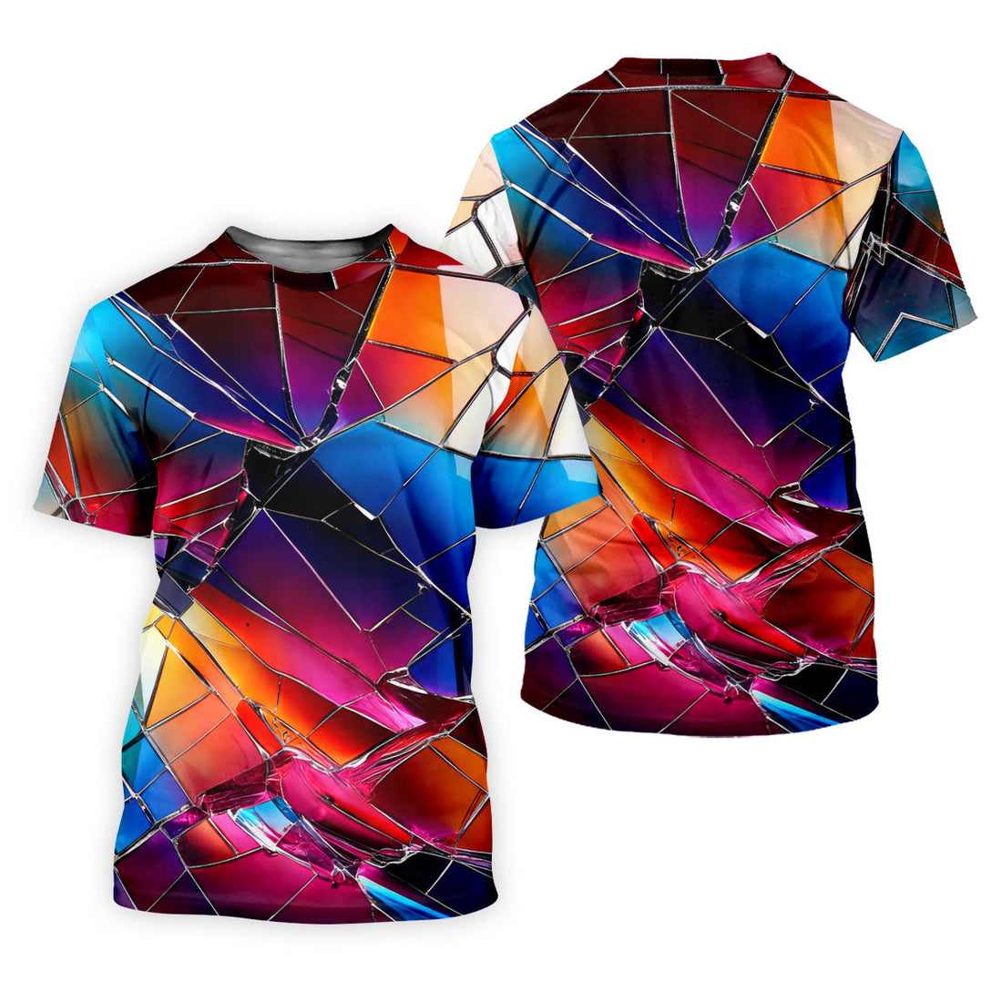 Colorful Broken Glass Abstract Golf Polo Shirt, Golf Tops For Women, Performance Golf Shirt