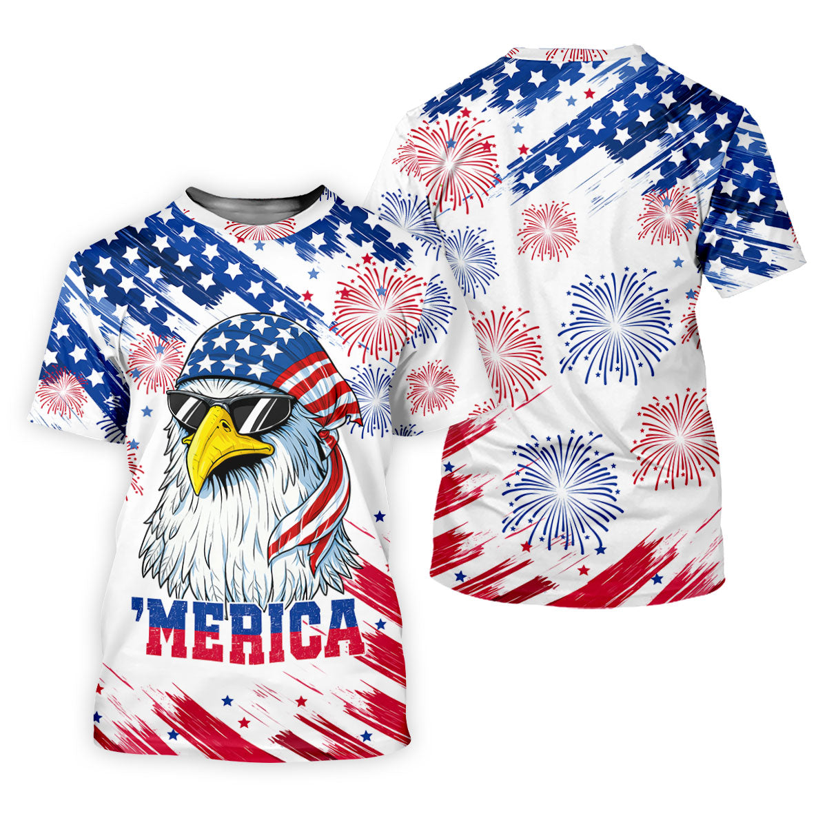 Cool Bald Eagle 4th Of July American Flag Pattern 4th Of July Women Golf Top, 250th Anniversary Patriotic Golf Shirt