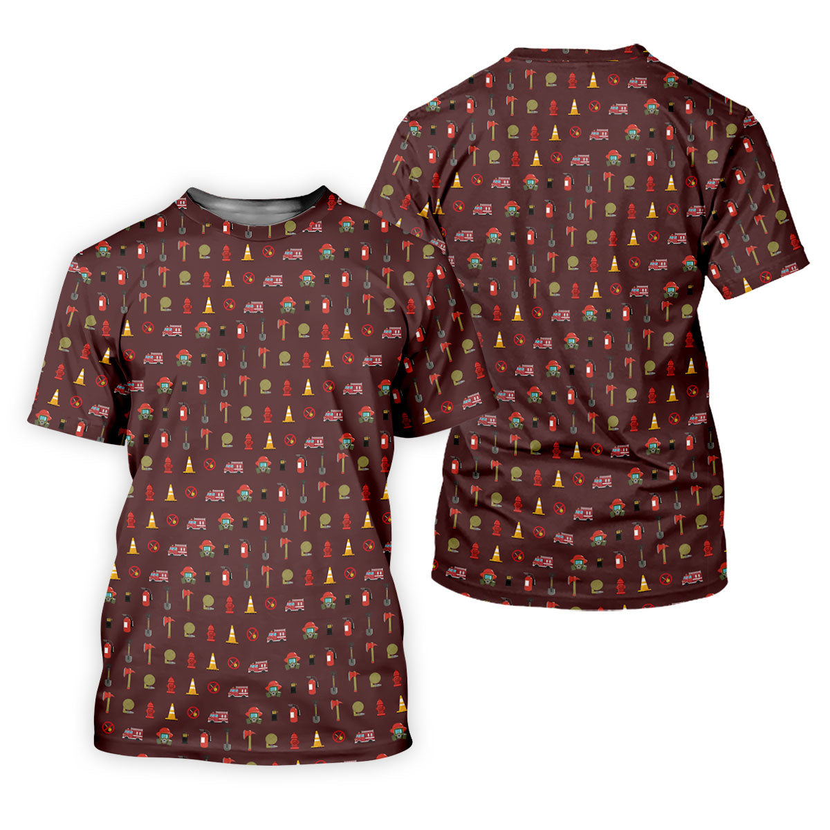 Fireman Patter Men's Funny Golf Shirts, Golf Tops For Men, Polo ShirtFor Men, Golf Shirts For Men