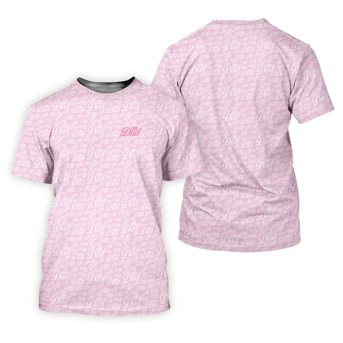 Pink Girl Dad All Over Print Golf Polo Shirt, Ladies Golf Tops, Performance Golf Shirt