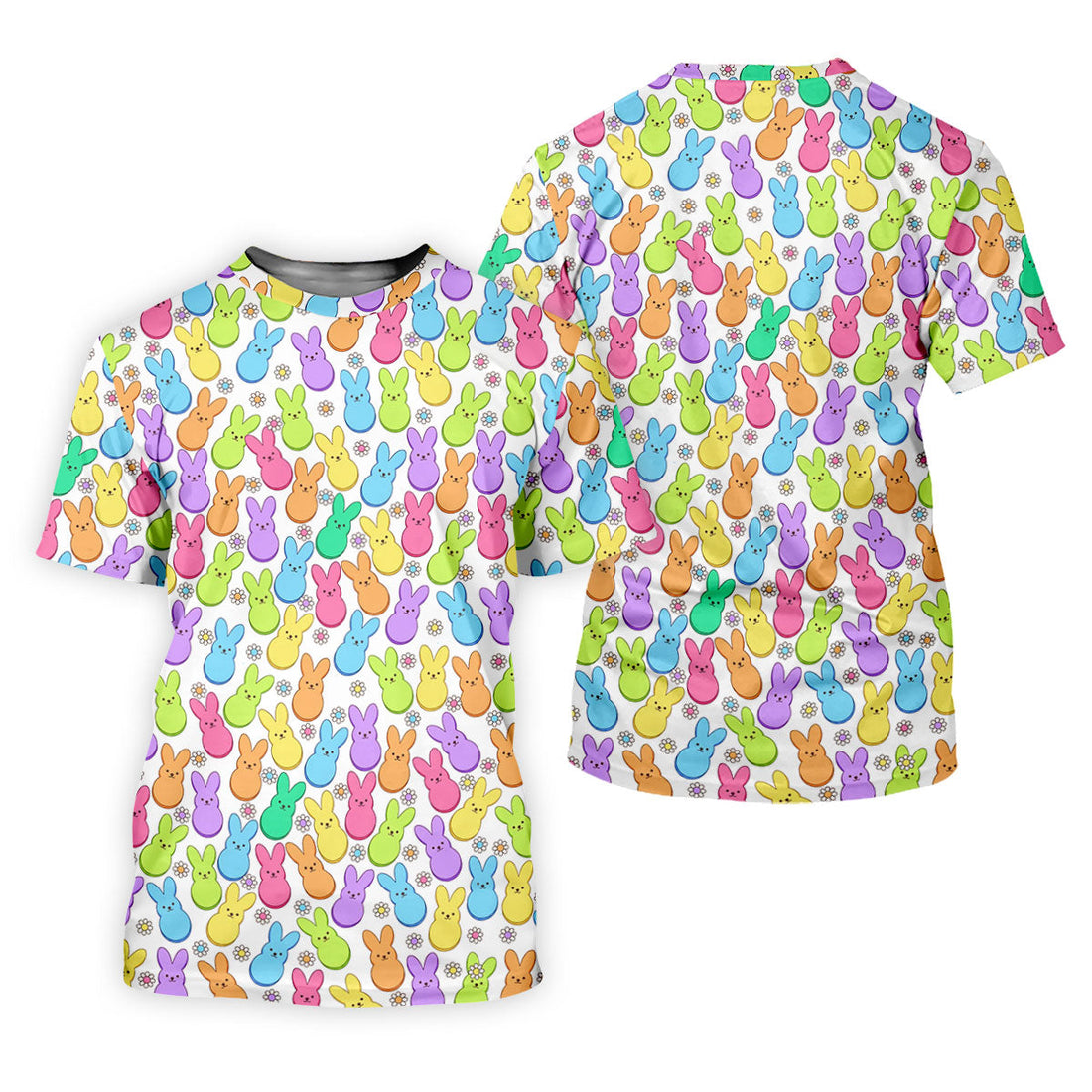 Pastel Easter Peeps Daisy Pattern Women Golf Top, Cute Golf Outfit, Ladies Golf Shirts