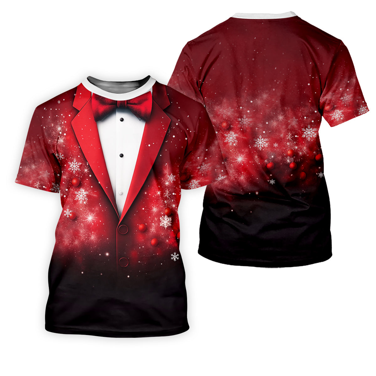 Black And Red Christmas Glitter Print Men's Golf Polo Shirtristmas Golf Shirt, Golf Gift For Men