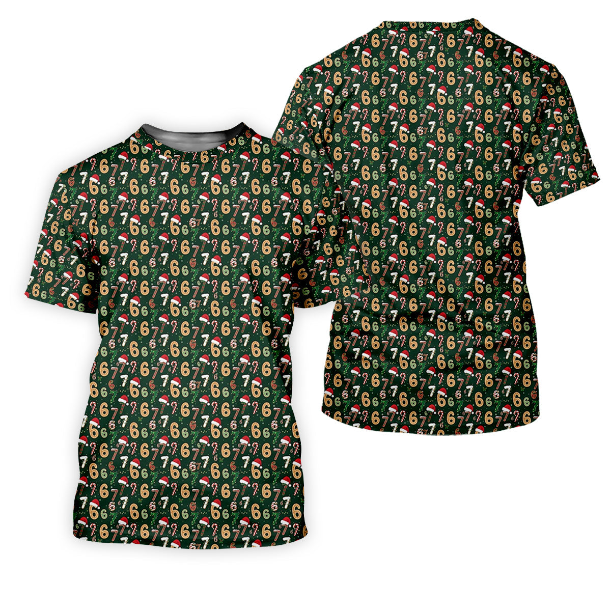 Six Seven Funny Christmas Green Golf Tops For Women, Christmas Golf Shirt, Women Golf Apparel