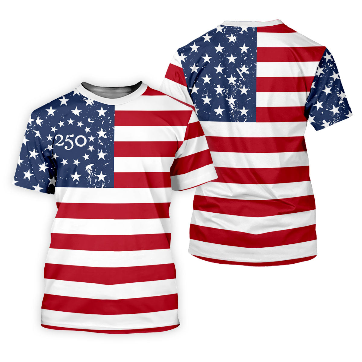 USA Flag Pattern Vintage Golf Shirt, 250th Anniversary Patriotic Golf Shirt, 4th Of July Women's Golf Tops