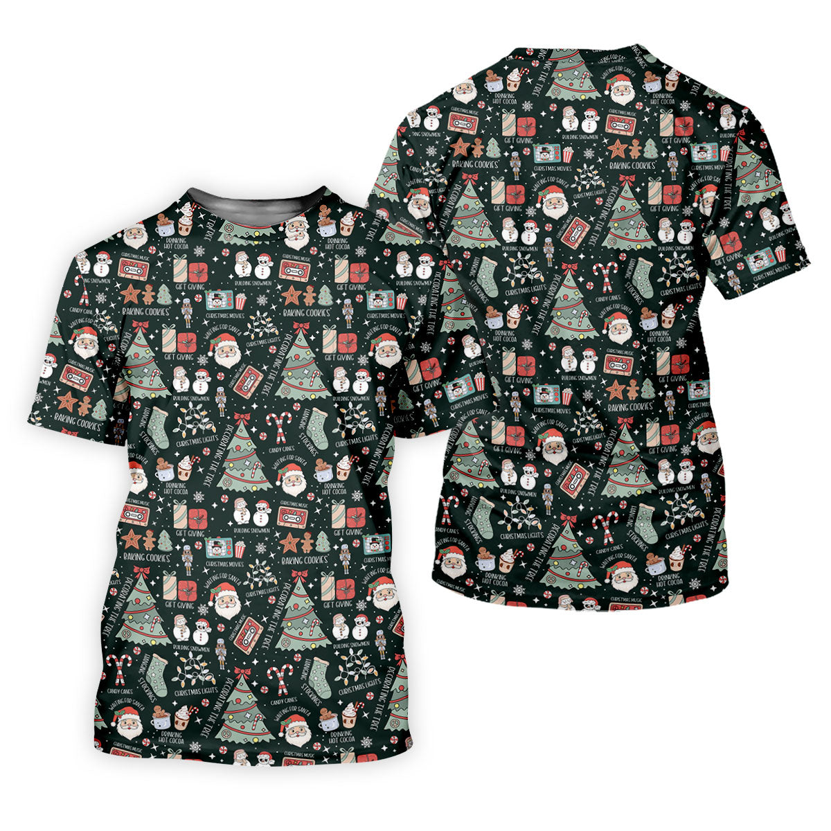 Cute Santa Claus Gift Green Men's Golf Polo Shirttmas Golf Shirt, Polo Shirt Men