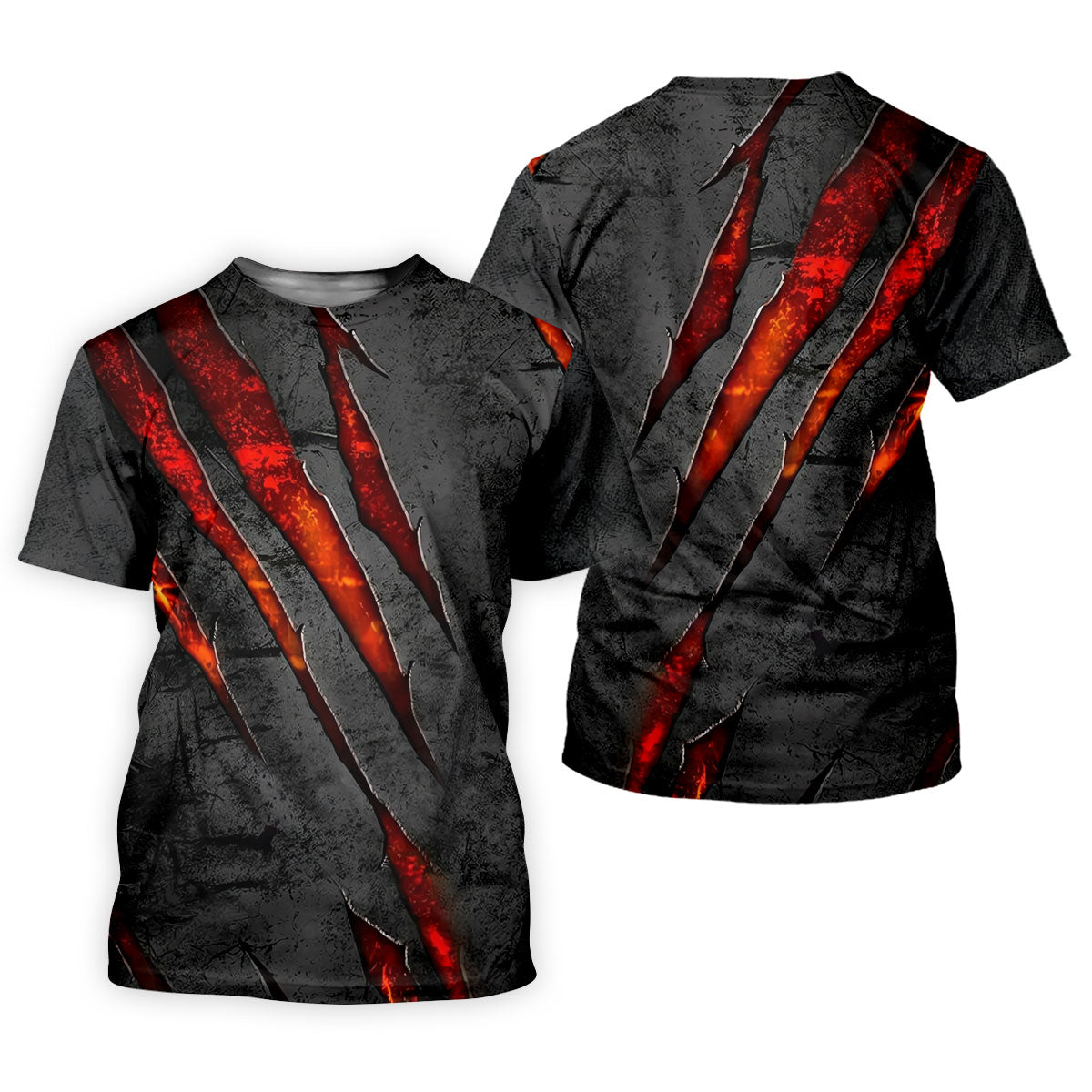 Red Claw Marks Hawaiian Golf Shirt, Scratch Print Men's Golf Shirt, Polo Shirts For Men