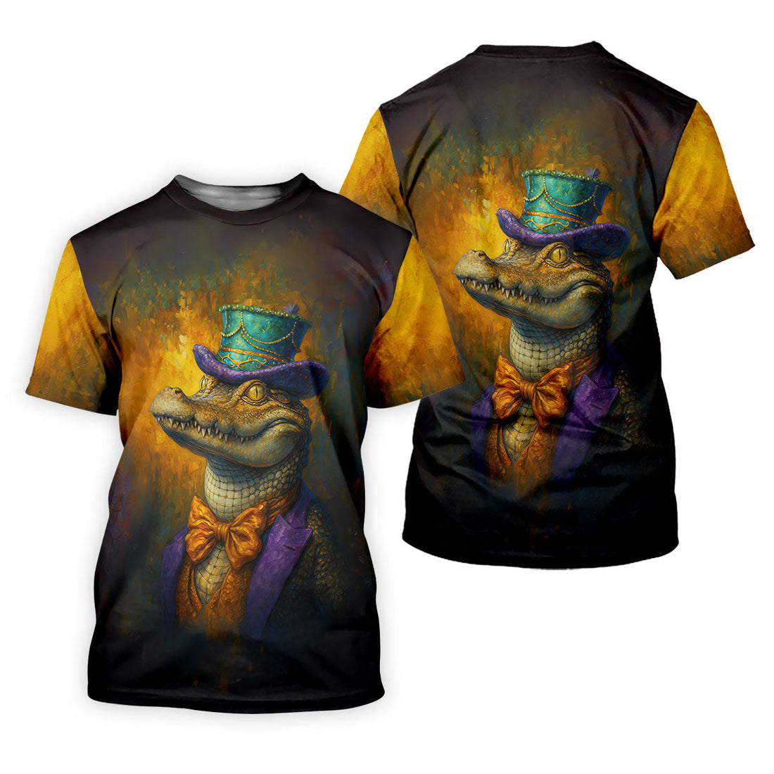 Mardi Gras Aligator Retro Golf Shirt, Golf Tops For Men, Polo ShirtFor Men, Golf Shirts For Men