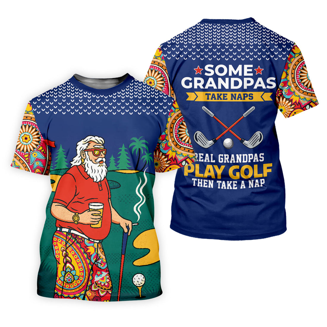 Real Grandpas Play Golf Then Take A Nap Funny Golf Shirt, Ladies Golf Shirts, Golf Shirt For Women