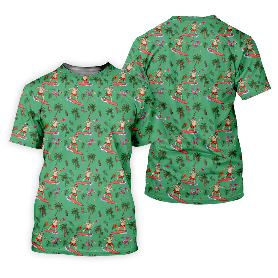 Santa Flamingo Tropical Golf Shirt, Christmas Golf Shirt, Women’s Golf Apparel