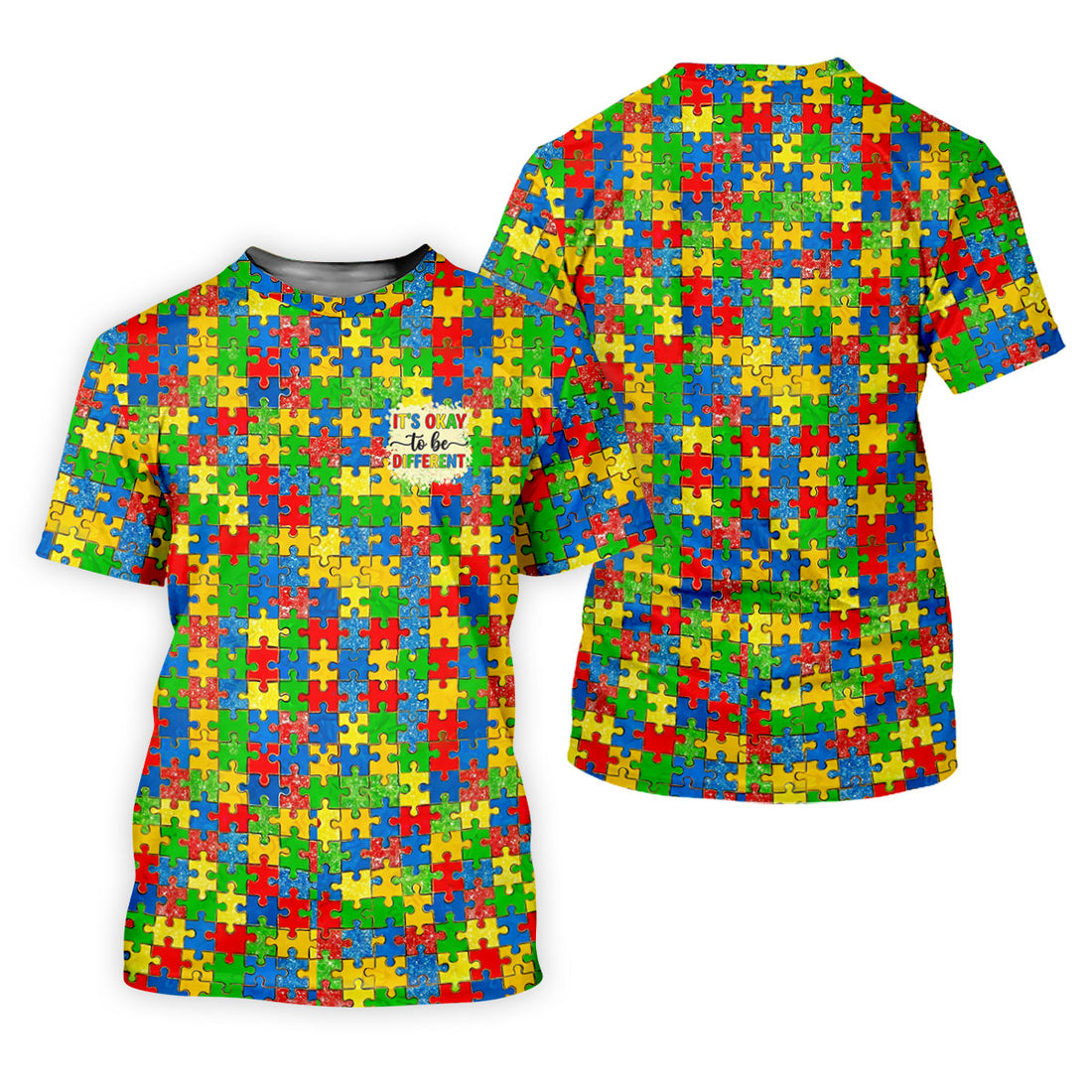 It's Okay To Be Different Colorful Puzzle Pattern Autism Awareness Golf Shirt For Women, Ladies Golf Polos