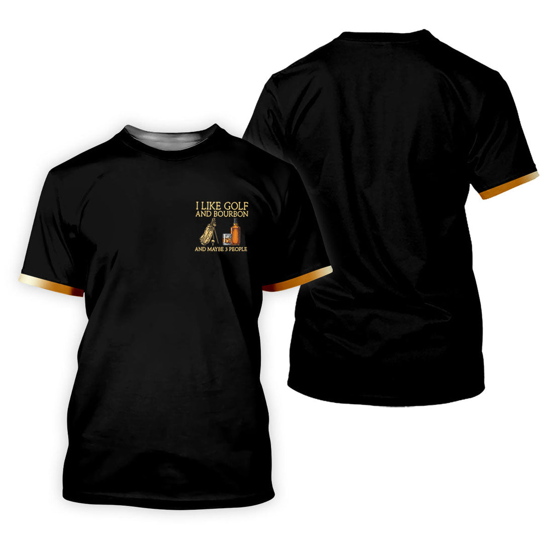 I Like Golf And Bourbon Black Golf Shirt, Fun Women's Golf Shirts, Golf And Whiskey Ladies Golf Shirts
