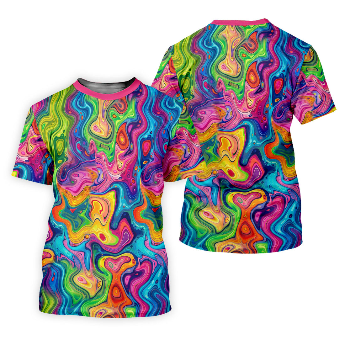 Liquid Marble Colorful Print Golf Tops For Men, Polo Shirt Men, Golf Shirts For Men