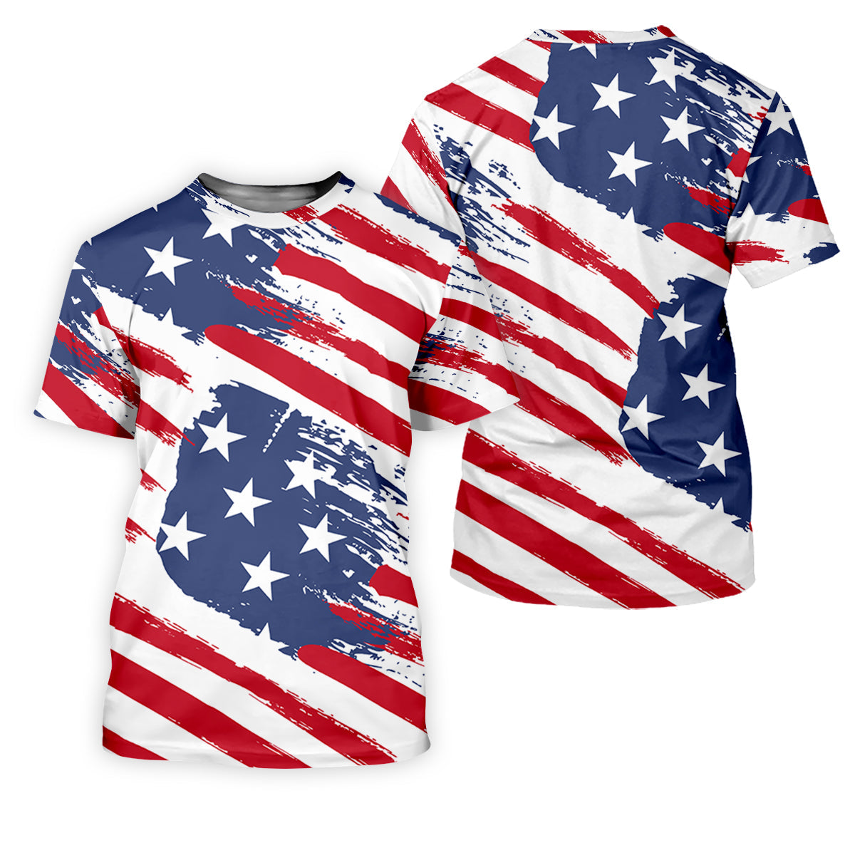 Distressed America Flag Pattern Women's Golf Tops, 250th Anniversary Ladies Golf Shirts