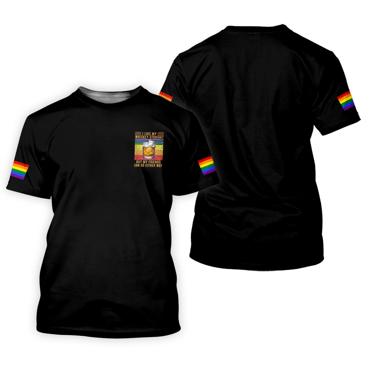 I Like My Whiskey Straight LGBT Pride Month Men's Funny Golf Shirts, LGBT Support Pride Shirt
