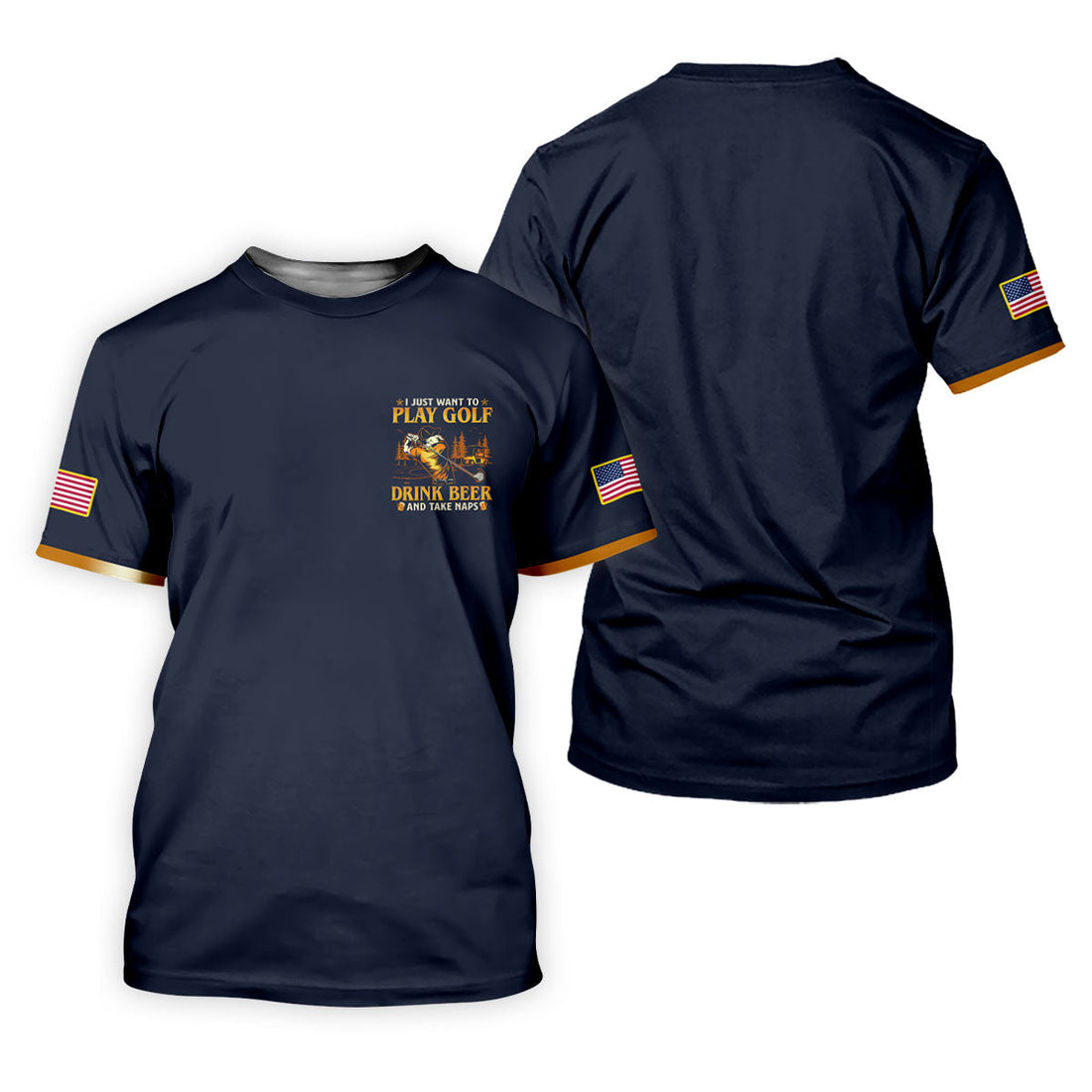 I Just Want To Play Golf Drink Beer And Take Naps Navy Golf Shirt, Fun Women's Golf Shirts