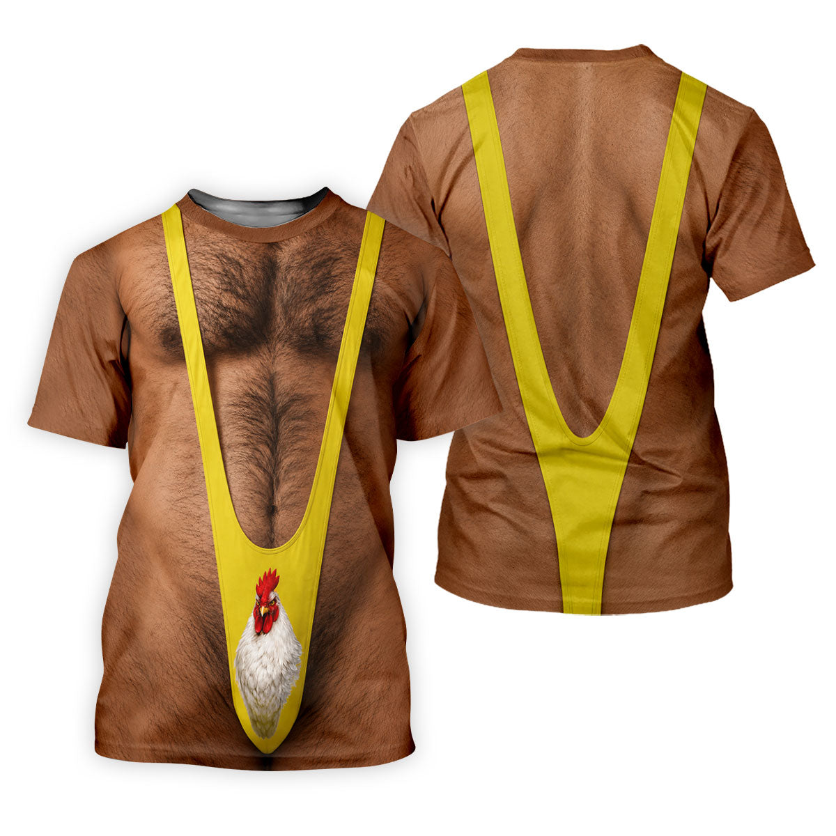 Funny Chicken Yellow Singlet Body Golf Shirt, Mens Golf Polo, Printed Golf Shirts