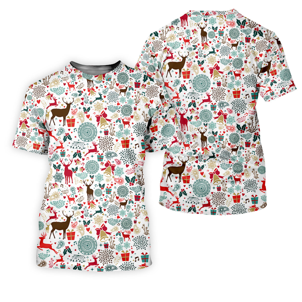 Vintage Reindeer White Christmas Golf Tops For Women, Gift Christmas Golf Shirt Polos, Ladies Golf Apparel