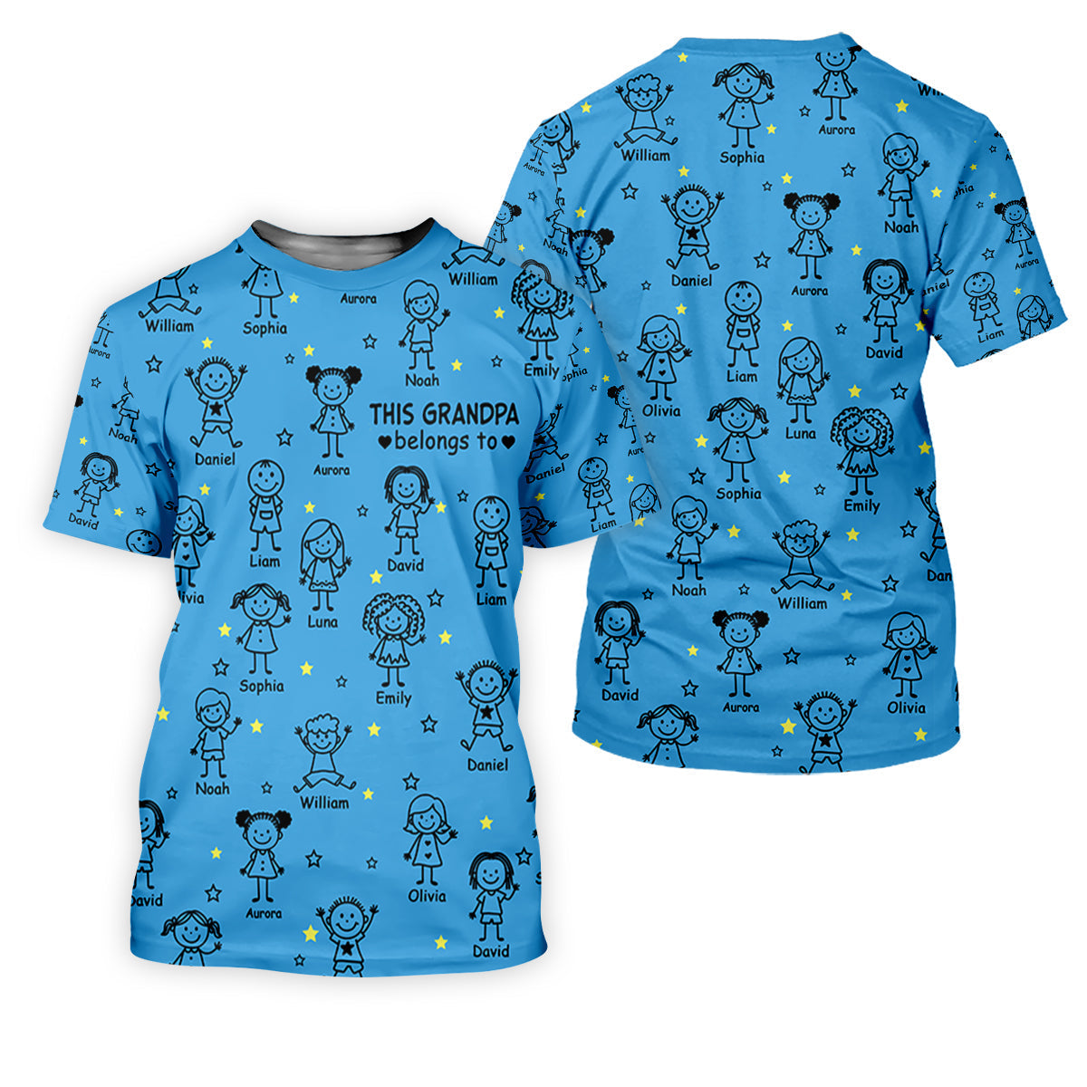 This Grandpa Dad Belongs To Kids Pet Blue Golf Shirt, Polo ShirtFor Men, Golf Gift For Men