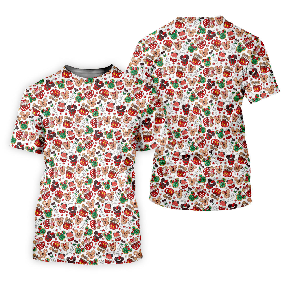 Cute Christmas Dessert Pattern Women's Golf Shirts, Ladies Golf Polos, Christmas Golf Shirt