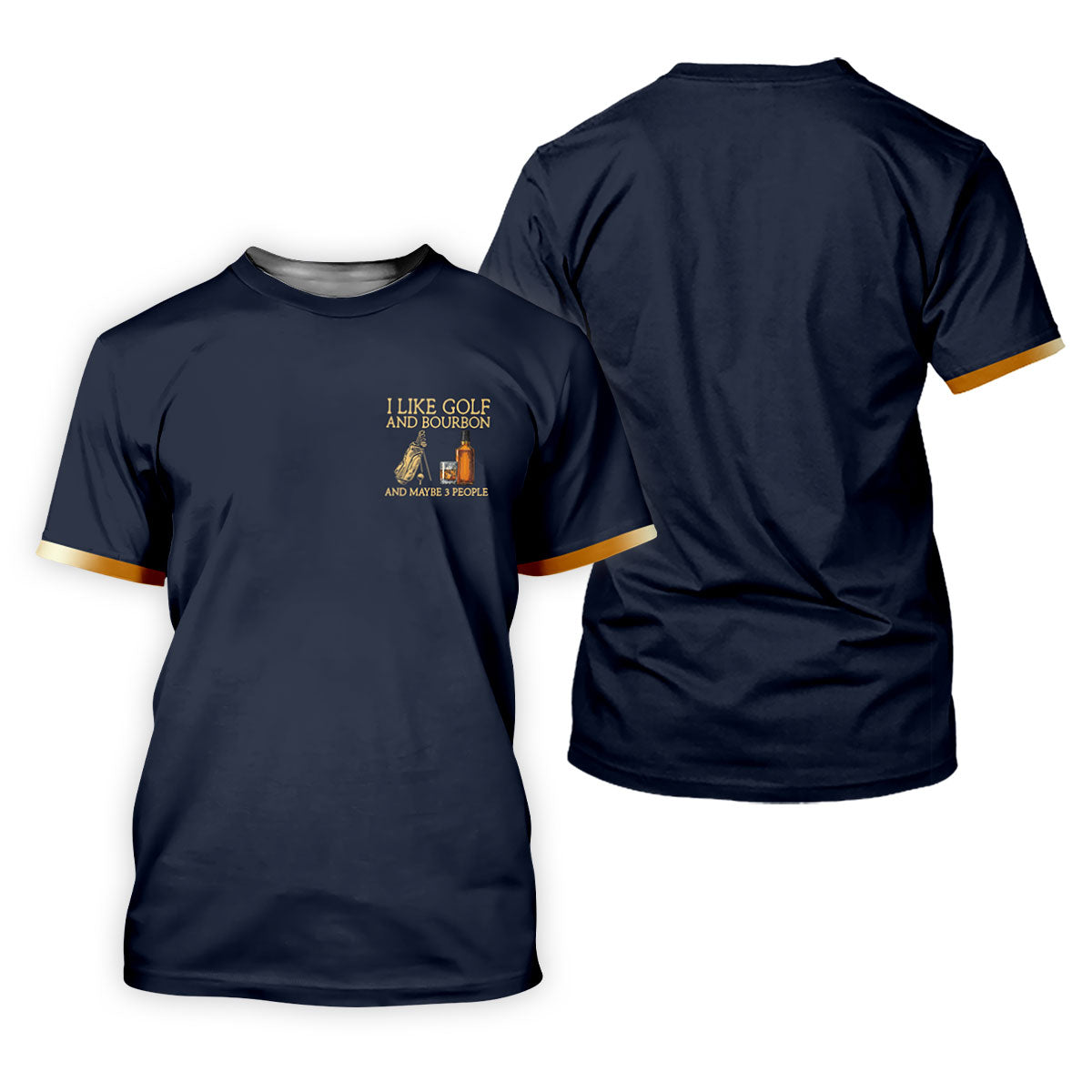 I Like Golf And Bourbon Navy Golf Shirt, Fun Women's Golf Shirts, Golf And Whiskey Ladies Golf Shirts