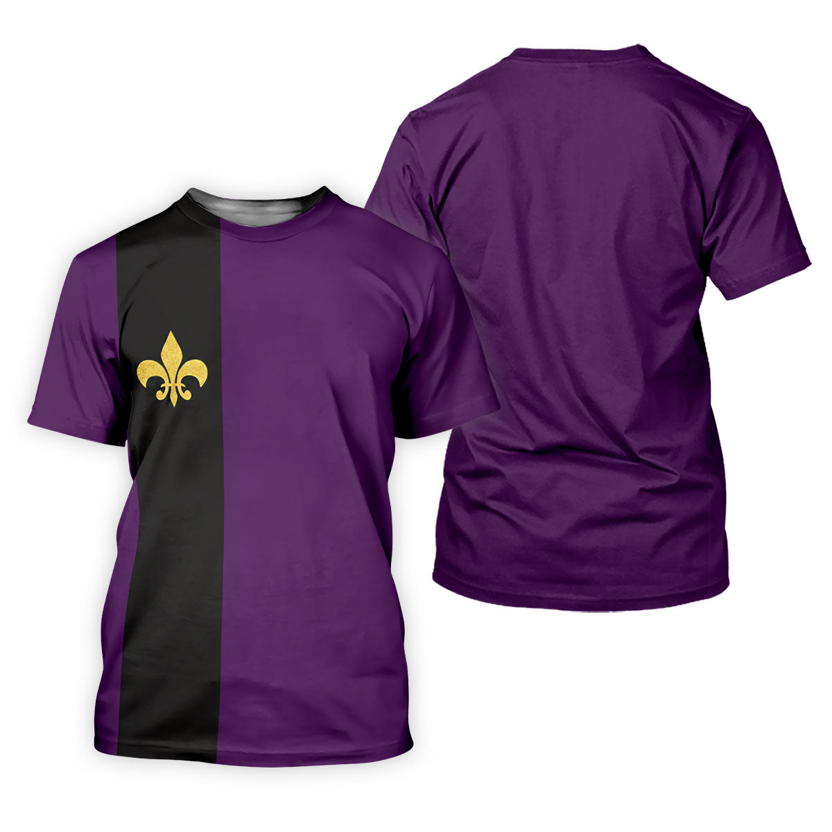 Mardi Gras Fleur De Lis Black Vertical Stripe Purple Golf Shirt, Polo ShirtFor Men, Golf Shirts For Men